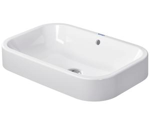 Cuenca superior de Duravit Happy D.2 60cm con desbordamiento, sin banco de grifo, 2314600000, Color: Blanco