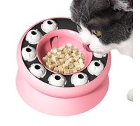 Cuenco a prueba de golpes para gatos, cuenco giratorio antigarganta para gatos | Juego interactivo ralentiza alimentación para comida seca comida rápida casa interior exterior viaje