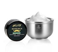 Cuenco afeitar acero inoxidable 10,5cm, cuenco espuma afeitado, crema de afeitar 100g,kit afeitado húmedo hombre, accesorios para barba, afeitado clásico, cuidado facial hombre