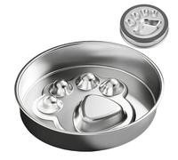 Cuenco antiglotón | Cuenco de acero inoxidable, cuenco antideslizante para perro, para salón, comedor, apartamento, control de peso, educación en casa
