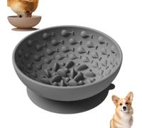 Cuenco antiglotón para perros | Cuenco de alimentación lenta y saludable, promueve la digestión de los animales, antivómitos, cuenco de silicona antideslizante para todos los tamaños de perros (gris)