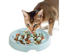Cuenco antiglotón para Perros y Gatos, Cuenco de alimentación Lenta para Perros, Interactivo melamina, Cuenco de alimentación Lenta, Cuenco de Laberinto de Perro Gato, Antideslizante, Verde