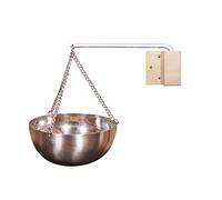 Cuenco aromático para sauna, sauna, acero inoxidable, cuenco para sauna, cuenco para sauna, cuenco de aroma montado en la pared, cuenco con placa de madera y cadena, accesorios para sauna, spa, sauna,