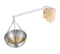 Cuenco aromático para sauna, soporte para aceite de sauna de acero inoxidable con placa de madera y barra de aluminio, cuenco de aceite aromático redondo montado en la pared para saunas tradicionales