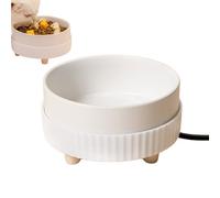 Cuenco calefactor para perros - Alimentador recargable USB de cerámica | Fuente de agua felina a temperatura controlada - Contenedor de arcilla interior de invierno para cachorros gatos animales