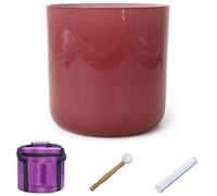 Cuenco cantor de cristal, 440Hz 7 pulgadas B Note Crystal Canto Bowl Crown Chakra Meditación Sonido Curación con estuche