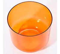 Cuenco cantor de cristal, Cuenco de Canto cuarzo Multicolor 432Hz, mazo gamuza con múltiples notas, anillo redondo, curación sonido Yoga(Orange,G note)