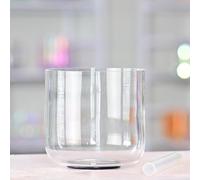 Cuenco cantor de cristal, Cuenco tibetano de chakra cuarzo 7 pulgadas con golpeador acrílico y multinota junta tórica o sin estuche(E note,Without case)