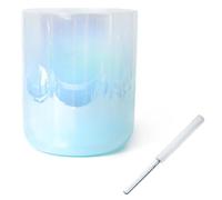 Cuenco cantor de cristal, Cuenco tibetano de chakra cuarzo cristal alquimia 432 Hz con golpeador acrílico y junta tórica 6 a 8 pulgadas(8"E)