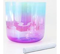 Cuenco cantor de cristal, Cuenco tibetano de chakra cuarzo, mazo gamuza, junta tórica, 432Hz, 440Hz, 6-8 pulgadas(432Hz,8 inch E Note)