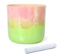 Cuenco cantor de cristal, Cuenco tibetano de chakra cuarzo, mazo gamuza, junta tórica 6-8 pulgadas for baño sonido(440Hz,8 inch E Note)