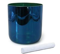 Cuenco cantor de cristal, Cuenco tibetano de cristal cuarzo, anillo tórico mazo gamuza con notas múltiples, azul, 6-8 pulgadas(432Hz,7 inch C note)