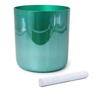 Cuenco cantor de cristal, Cuenco tibetano de cuarzo verde, 9 Uds., 6-8 pulgadas, mazo gamuza for baño con sonido, junta tórica(432Hz,8 inch C note)