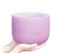 Cuenco Cantor de cristal ligeramente esmerilado, cuenco de sonido de chakra pulido a mano, instrumento de curación de sonido, regalo for meditación de yoga Zen (Color : Violet 440Hz_9Inch F)