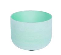 Cuenco Cantor de cristal ligeramente esmerilado, cuenco de sonido de chakra pulido a mano, instrumento de curación de sonido, regalo for meditación de yoga Zen (Color : Green 440Hz_10Inch E)