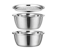 Cuenco Colador De Acero - Colador De Cesta De Drenaje De 26 Cm, Lavabo Perforado, Contenedor De Filtro De Cocina De Metal | Herramienta De Preparación De Alimentos Para Verduras, Frutas, Arroz, Ensala