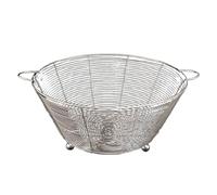 Cuenco, colador de acero inoxidable, colador con asa, cuenco limpiador de verduras, cuenco de enjuague de alambre de metal de cocina para un lavado eficiente de pera, pepino, zanahoria, melocotón y