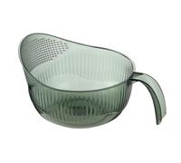 Cuenco colador de cocina con inclinable y, Green | Sección perforada integrada, lateral para inclinar, enjuagar y escurrir de forma controlada arroz, frutas y