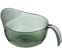 Cuenco, colador para lavadora de arroz, cesta de drenaje multifuncional, embudo de drenaje de cocina con escurridores laterales para limpiar frutas de arroz, herramienta de cocina (pequeño-gris)