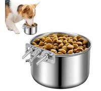Cuenco colgante de acero inoxidable para perrera montable para mascotas - Suspensión a prueba de golpes fácil de limpiar extraíble perro gato | Alimento húmedo Accesorios de jaula de agua
