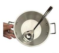 Cuenco compacto de acero inoxidable estilo coreano para fideos, arroz, vino, sopa, mariscos, servir con cuchara, fácil de limpiar y almacenar (A)
