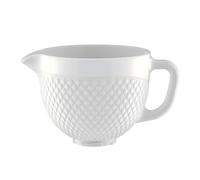 Cuenco Con Cabezal Inclinable, 4,5-5QT, Compatible Con Kitchenaid Artisan 5KSM125 5KSM150 5KSM175 5KSM7580 KSM150 RRK150, Repuestos For Cuencos De Vidrio Cerámico(White ceramic)