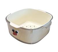 Cuenco con colador | Lavabo de drenaje de alimentos 2 en 1, bonito cuenco de drenaje de cocina, cesta colador de arroz de pasta de doble capa para limpieza de ensaladas y bayas