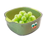 Cuenco con filtro, colador con cuenco | Cuenca de drenaje de alimentos 2 en 1 | Filtros para lavar frutas y verduras de doble capa, simpática cesta de colador de pasta y arroz para la limpieza d