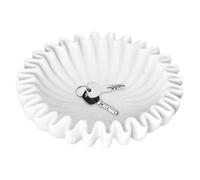 Cuenco con volantes - Cuenco de mesa con volantes | Frutero decorativo, cuenco rústico para alimentos, cuenco decorativo de resina, cuenco decorativo con volantes estriados, cuenco antiguo de