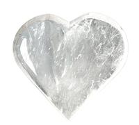 Cuenco Corazón de Cristal Blanco Natural Plato Piedra Bruta Transparente Pulida Desmagnetizada Purificada 18cm