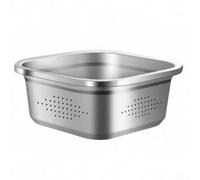 Cuenco cuadrado de acero inoxidable para uso en cocina, juego de cuencos cuadrados de cocina, multiusos para masa, sopa, verduras, suave para una limpieza rápida, apilamiento que ahorra espacio