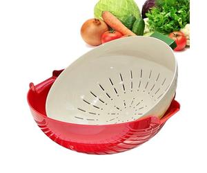 Cuenco, cuenco de lavado de frutas con colador, herramientas de limpieza, escurridor de utensilios de cocina para el hogar, apartamento, bayas, pasta, verduras, barbacoa, picnic