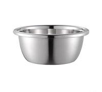 Cuenco de acero inoxidable 304, apto para alimentos, con inverso, para mezclar cocina, batir, sopar, verduras, lavado, duradero, a prueba de fugas, apto para lavavajillas, plateado, 1 unidad (30 cm)