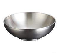 Cuenco de acero inoxidable 304 para ramen, dorado, doble pared aislada | 24 cm de diámetro, 8 cm de profundidad, gran capacidad para sopas, base plana antideslizante, experiencia gastronómica