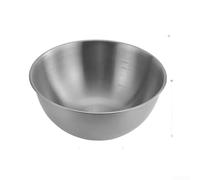 Cuenco de acero inoxidable con escala de medición para pasta fría y ensalada, apilable, pulido para superficie, apto para lavavajillas, plata (19 cm, plata 304)