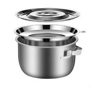 Cuenco de acero inoxidable con tapa optimizado para uso diario en hogares, operaciones de catering, servicios de preparación de comidas y entornos de educación culinaria (pequeño (1,4 l), plateado)