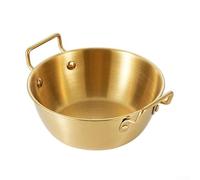 Cuenco de acero inoxidable de doble oreja que cumple con los estándares de materiales 304 para sopa de fideos, ensalada, aperitivos y freír en casa o catering (17 cm)