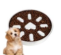 Cuenco de acero inoxidable de laberinto de alimentación lenta para perros de 9,06 pulgadas, recipiente de enriquecimiento antiasfixia para cachorros, razas medianas y grandes y una alimentación