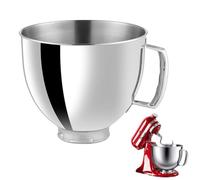 Cuenco de acero inoxidable para batidora KitchenAid de 4,5 a 5 cuartos de capacidad con mango, compatible con accesorios de batidora KitchenAid