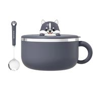 Cuenco de Acero Inoxidable para Fideos | 1200 ml con Cuchara Incluida Utensilio de Cocina - Tazón para Hacer Fideos Instantáneos - para Cocina, Pasta, Sopa, Habitación Universitaria, Apartamento, Come