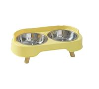 Cuenco de Acero Inoxidable para Gatos con Base, alimentación con Agua, Juego práctico para Mascotas, Agua Potable, Cuello, Gatos, Doble Gato de Acero Inoxidable