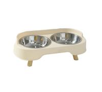 Cuenco de acero inoxidable para gatos con diseño de sofá base, a prueba de golpes, gran capacidad, a prueba de golpes, juego de mascotas de acero inoxidable