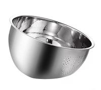 Cuenco de acero inoxidable para lavado de arroz, cesta coladora para drenar granos, pasta, verduras con diseño inclinado y escurridores laterales, 22 (304 material 26 cm)