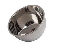 Cuenco de acero inoxidable para lavar arroz con escurridor inclinado, colador de malla fina y colador para drenar y enjuagar arroz, pasta, frutas y verduras, color plateado