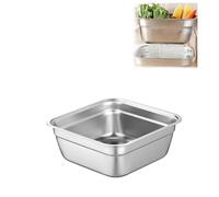 Cuenco de acero inoxidable, recipiente multiusos para fregadero, recipiente cuadrado grande para cocina, lavabo de verduras, plato de metal multifuncional para el hogar