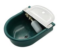 Cuenco de agua automático con válvula de flotador y tapón de drenaje, dispensador de agua automático para ovejas, perros, caballo, vaca cerdo plástico (verde oscuro)