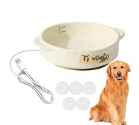 Cuenco De Agua Calentado para Perros - Cuenco De Cerámica para Calentar Mascotas | Bebedero Automático De Temperatura Constante para Perros, Gatos, Conejos, Pájaros Y Gallinas