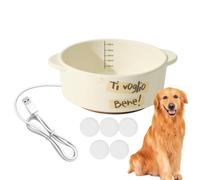 Cuenco de Agua Caliente de cerámica, Bebedero con calefacción para Perros, Bebedero automático de Temperatura Constante para Perros, Gatos, Conejos, pájaros, gallinas