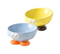 Cuenco De Agua Cerámico - Plato De Alimentación para Mascotas con Expresión Adorable - Bebedero Elevado para Perros Y Gatos - para Mascotas Viaje Cocina Dormitorio Zona Comedor