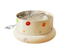 Cuenco de agua climatizado, calentador térmico silencioso, cuenco antideslizante de 10 pulgadas con gran capacidad y fondo estable, plato calefactor de cerámica duradero con superficie lisa